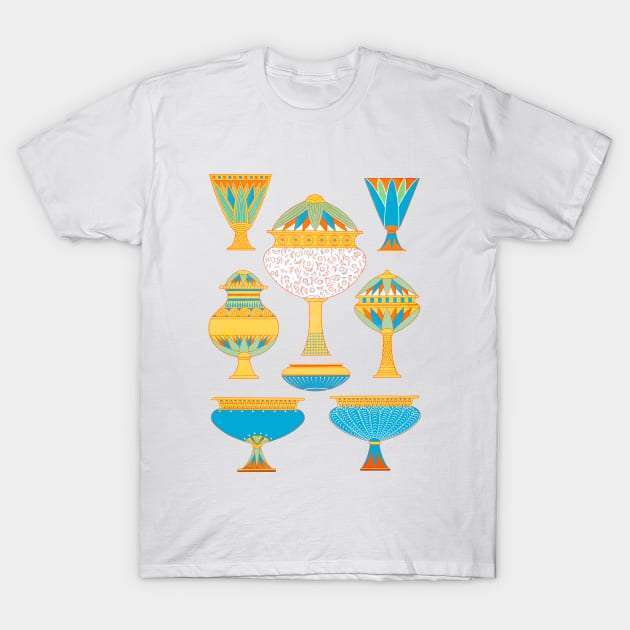 Ancient Egyptian vase shapes T-Shirt by WillowNox7